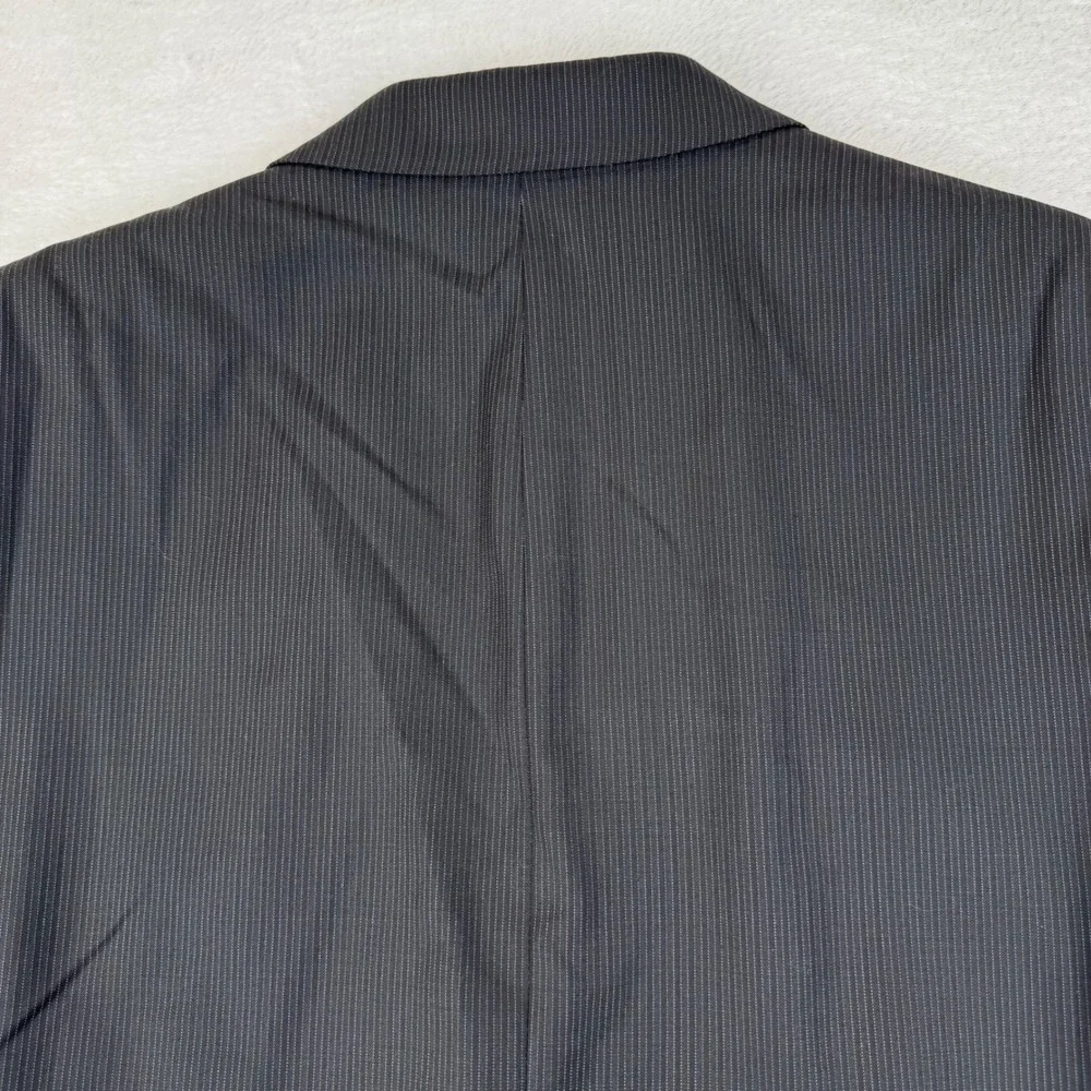 JOE Joseph Abboud Blazer Mens 40R Charcoal Grey Pinstripe 100% Wool Sport Coat